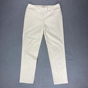 J. Jill Pants Womens 12 Cream Corduroy Stretchy Classic Business Casual Career